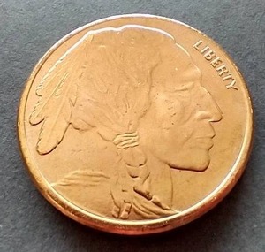 lot 20 image: Buffalo 1 oz Copper Round