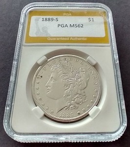 lot 27 image: 1889-S Morgan Dollar - PGA MS62 - Rare Date