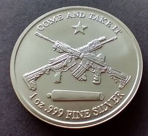 lot 42 image: Molon LabeCome and Take It 1 oz Silver Round