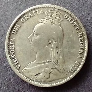 lot 59 image: 1892 Great Britain Silver 6 Pence