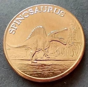 lot 62 image: Spinosaurus 1 oz Copper Round