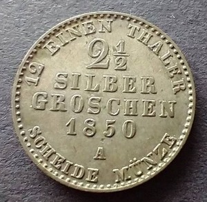 lot 70 image: 1842 Prussia Billion 2� Silbergroschen