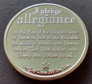 lot 80 image: EaglePledge of Allegiance 1 oz Silver Round
