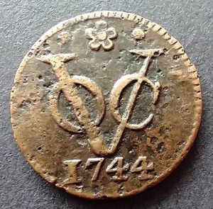 lot 84 image: 1744 Netherlands East Indies Duit (New York Penny) - WOW