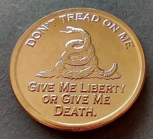 lot 92 image: Dont Tread on Me 1 oz Copper Round