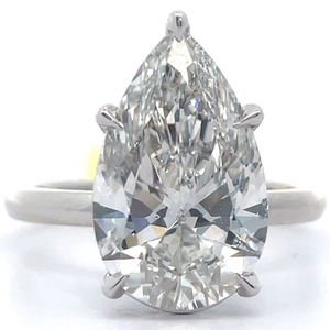 lot 1 image: 5.46 Carat Diamond Pear Solitaire Four-Prong Ring in 14k White Gold w IGI REPORT $7,875 Retail Tag Attached  VIDEO