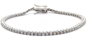 lot 21 image: Classic 3 Carat Diamond Tennis Bracelet VIDEO
