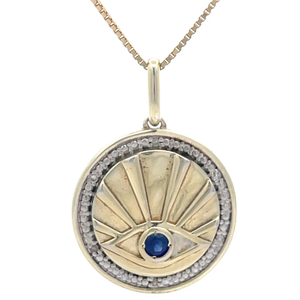 lot 45 image: Sunray Eye of Horus Gemstone Medallion Pendant VIDEO