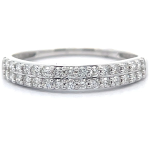 lot 50 image: Elegant 0.33 Carat Diamond Dual Row Ring in White Gold Retail $745 VIDEO