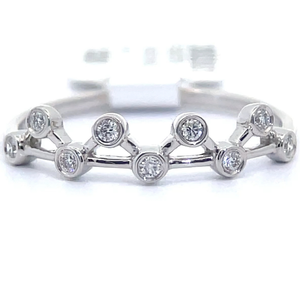 lot 60 image: Natural Diamond Modern Bubble Trellis Stacking Ring in 14k White Gold VIDEO