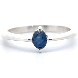 lot 61 image: Natural Blue Sapphire & Natural Diamond Accent Ring VIDEO