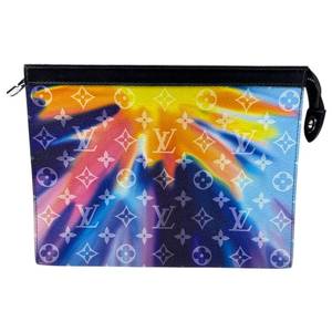 lot 10C image: Louis Vuitton Monogram Sunrise Multicolor Voyage Pochette MM Like-New Pre-Owned Retail $1,950
