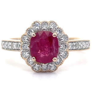 lot 29J image: 1.80 Carat Natural Ruby & Natural Diamond Ring in Two-Tone GoldPlatinum w GIA  Appraisal Retail $5,840