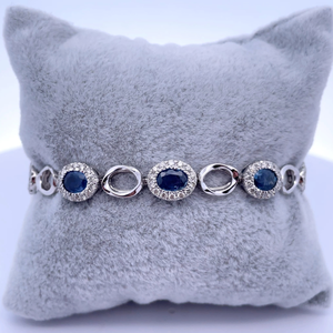Oscar Friedman  9.78 Carat Natural Sapphire & Natural Diamond Bracelet in Platinum w Appraisal Retail $18,785 VIDEO