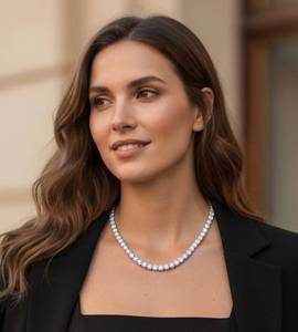 lot 0 image: Oscar Friedman 29.55 Carat Natural Diamond Tennis Necklace in 14K White Gold w Appraisal Retail $85,000