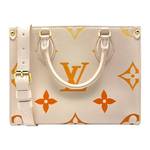 Louis Vuitton Onthego PM Giant Monogram Empreinte Gradient Leather Tote Bag in Cream & Orange; Pre-Owned Retail $3,400