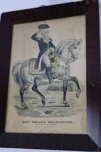 Rare Antique Nathaniel Currier Lithograph - "Gen George Washington" (1850)