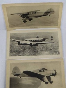 Vintage Aeroplane Pictures Set - WACO Model D, Lockheed Electra 10A, Aeronca Low-Wing