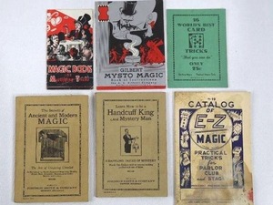 Vintage Magic Tricks Collection Gilbert Mysto Magic, E-Z Magic Catalogs & Card Guides (Lot of 6)