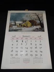The Travelers 1948 Currier &amp Ives Calendar (COMPLETE)