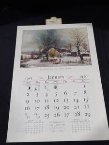 Travelers 1955 Currier &amp Ives Calendar (COMPLETE)