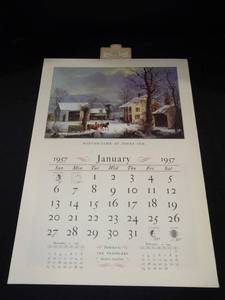 1957 Travelers Currier &amp Ives Calendar (COMPLETE)