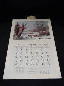 The Travelers 1958 Currier &amp Ives Calendar (COMPLETE)