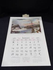 1962 Currier &amp Ives Currier &amp Ives Calendar (COMPLETE)