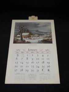 The Travelers 1963 Currier &amp Ives Calendar (COMPLETE)