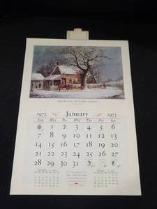 Travelers 1973 Currier &amp Ives Calendar (COMPLETE)