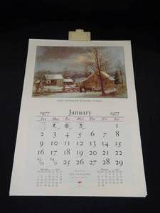 Travelers 1977 Currier &amp Ives Calendar (COMPLETE)