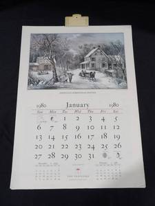 Travelers 1980 Currier &amp Ives Calendar (COMPLETE)