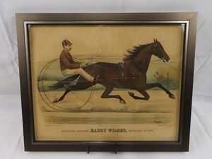 Harry Wilkes Trotting Gelding - Currier & Ives Print, 1885 Framed Artwork