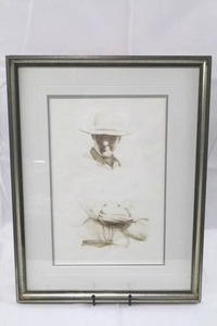 Framed Ink Sketch - Crosshatching, Signed by Artist Gary Smith