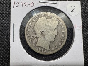 lot 2 image: Key Date 1892-O Silver Barber Half Dollar - Greysheet Wholesale Value for a G4 is $220