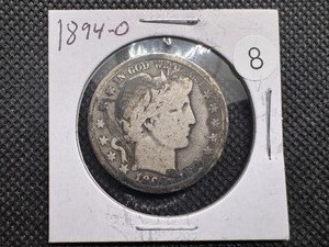 lot 8 image: 1894-O Silver Barber Half Dollar