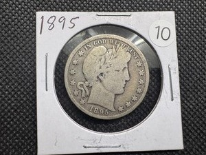 lot 10 image: 1895 Silver Barber Half Dollar