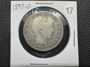 lot 17 image: Key Date 1897-O Silver Barber Half Dollar - Greysheet Wholesale Value for a VG8 is $185