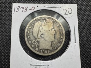lot 20 image: Better Date 1898-O Silver Barber Half Dollar