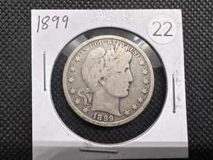 lot 22 image: 1899 Silver Barber Half Dollar