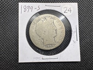 lot 24 image: 1899-S Barber Half Dollar
