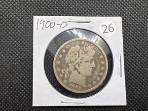 lot 26 image: 1900-O Silver Barber Half Dollar