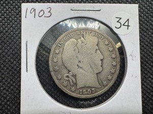 lot 34 image: 1903 Silver Barber Half Dollar