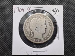 lot 38 image: 1904-O Silver Barber Half Dollar