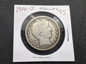lot 45 image: 1906-O Silver Barber Half Dollar