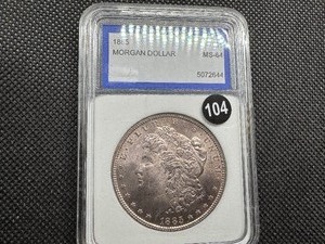 lot 104 image: 1885 Nicely-Toned Silver Morgan Dollar IGS MS64 - Beautiful Coin