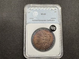 lot 105 image: 1889 Nicely-Toned Silver Morgan Dollar NNC MS64 - Beautiful Coin