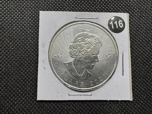 lot 116 image: 2020 BU Canadian 1 Oz. .9999 Silver Maple Leaf Coin