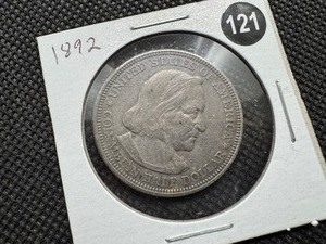 lot 121 image: 1892 Columbian Expo Commemorative Silver Half Dollar