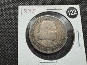lot 122 image: 1893 Columbian Expo Commemorative Silver Half Dollar